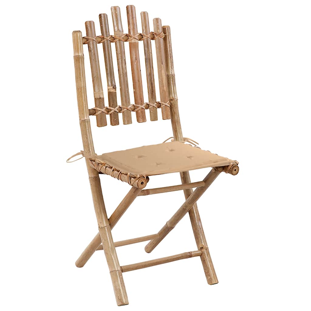 5-delige Tuinset inklapbaar met kussens bamboe is nu te koop bij PeponiXL, paradijselijk wonen!