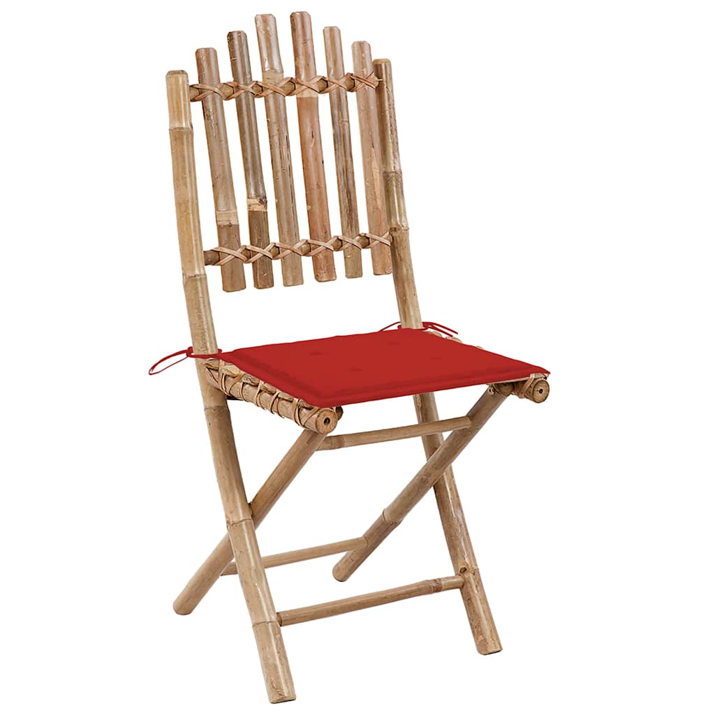 5-delige Tuinset inklapbaar met kussens bamboe is nu te koop bij PeponiXL, paradijselijk wonen!