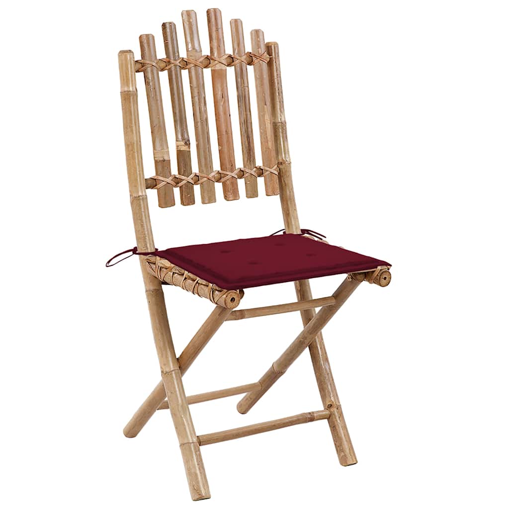 5-delige Tuinset inklapbaar met kussens bamboe is nu te koop bij PeponiXL, paradijselijk wonen!