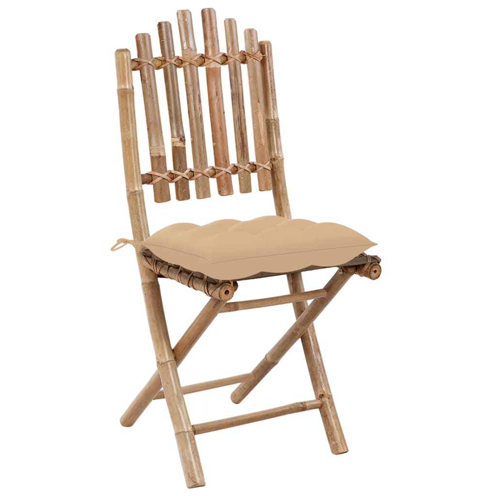 5-delige Tuinset inklapbaar met kussens bamboe is nu te koop bij PeponiXL, paradijselijk wonen!