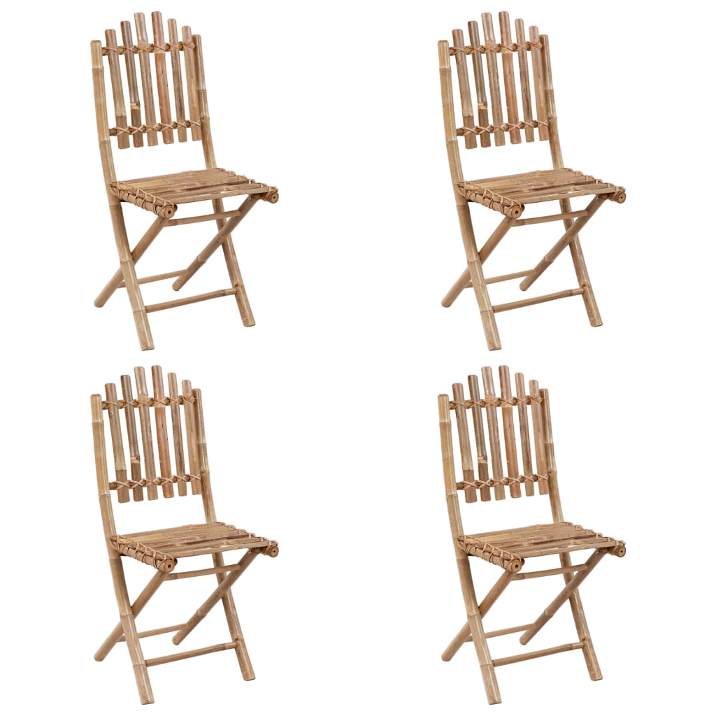 5-delige Tuinset inklapbaar met kussens bamboe is nu te koop bij PeponiXL, paradijselijk wonen!