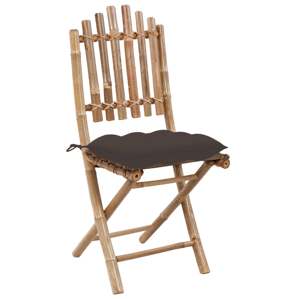 5-delige Tuinset inklapbaar met kussens bamboe is nu te koop bij PeponiXL, paradijselijk wonen!