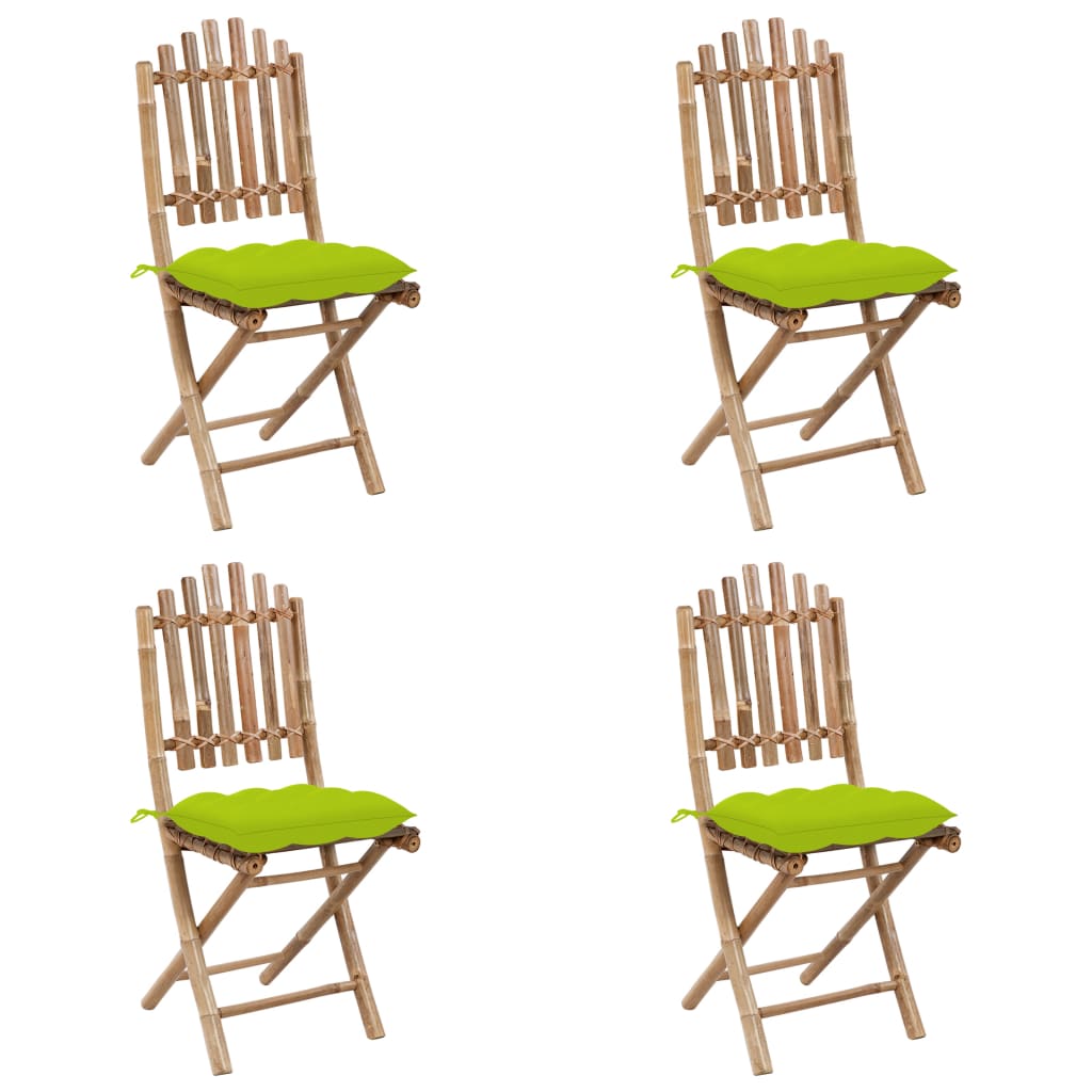 5-delige Tuinset inklapbaar met kussens bamboe is nu te koop bij PeponiXL, paradijselijk wonen!