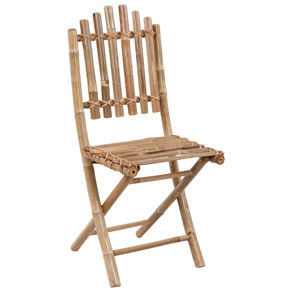 Tuinstoelen 2 st inklapbaar met kussens bamboe is nu te koop bij PeponiXL, paradijselijk wonen!