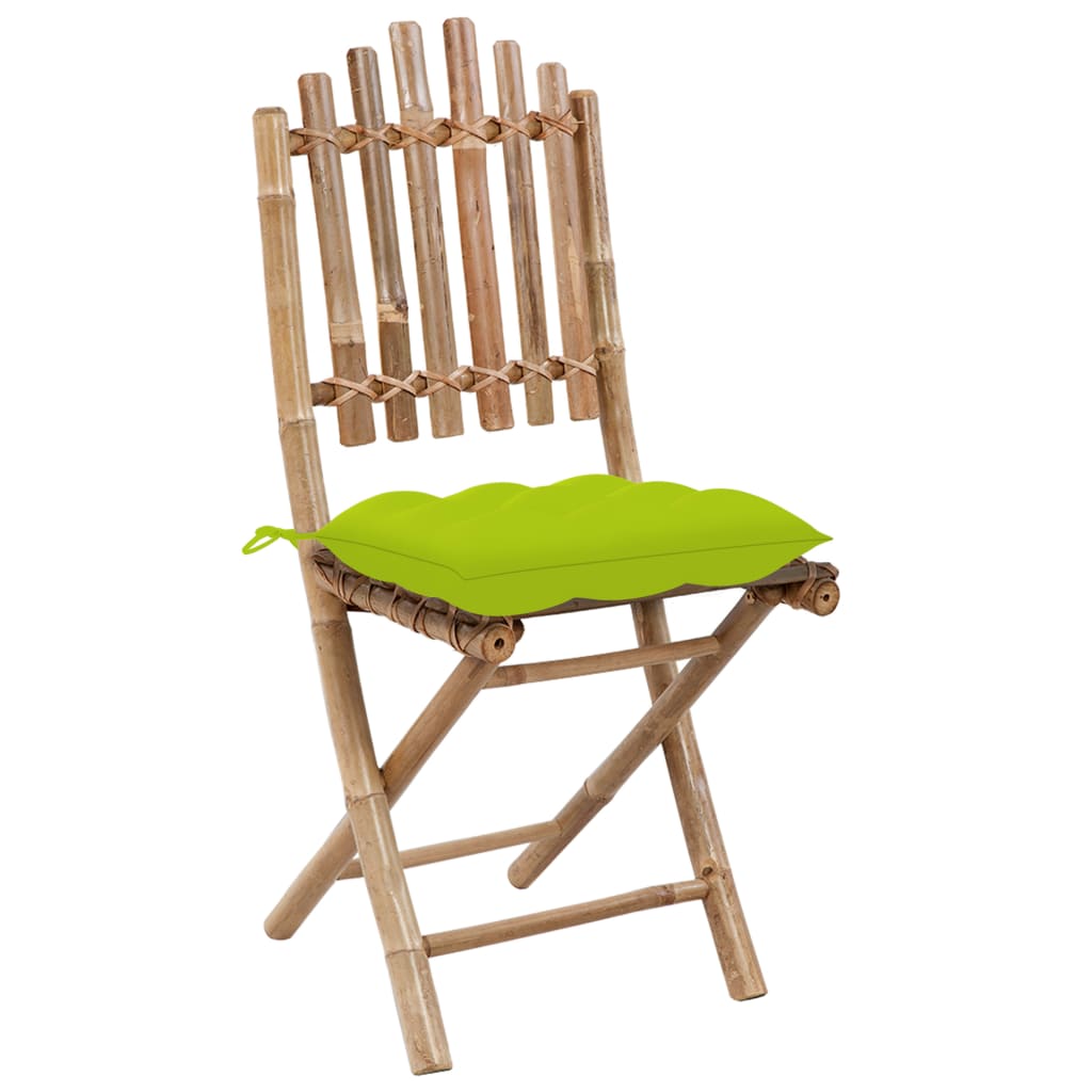 Tuinstoelen 2 st inklapbaar met kussens bamboe is nu te koop bij PeponiXL, paradijselijk wonen!