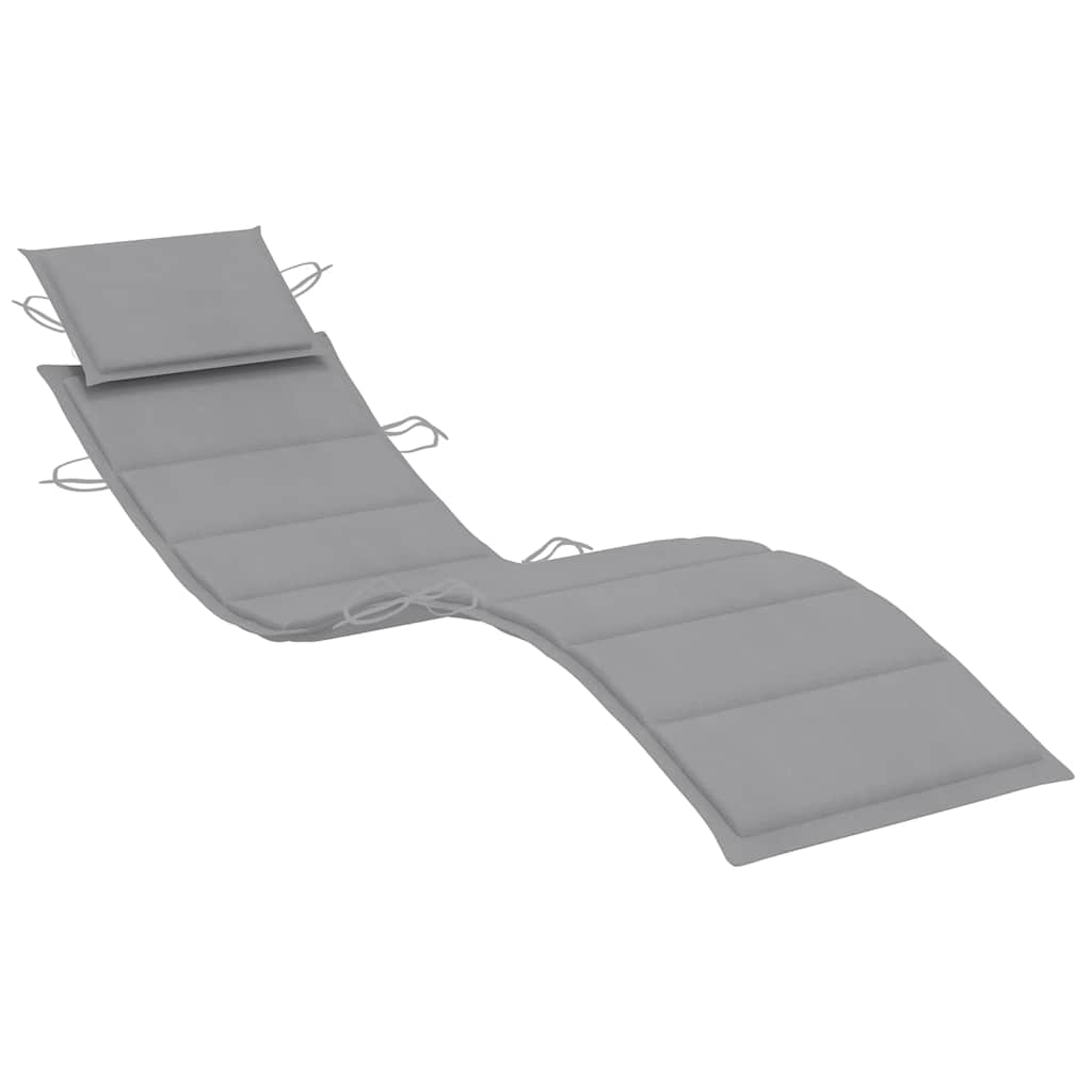 Ligbed met kussen massief acaciahout grijs is nu te koop bij PeponiXL, paradijselijk wonen!