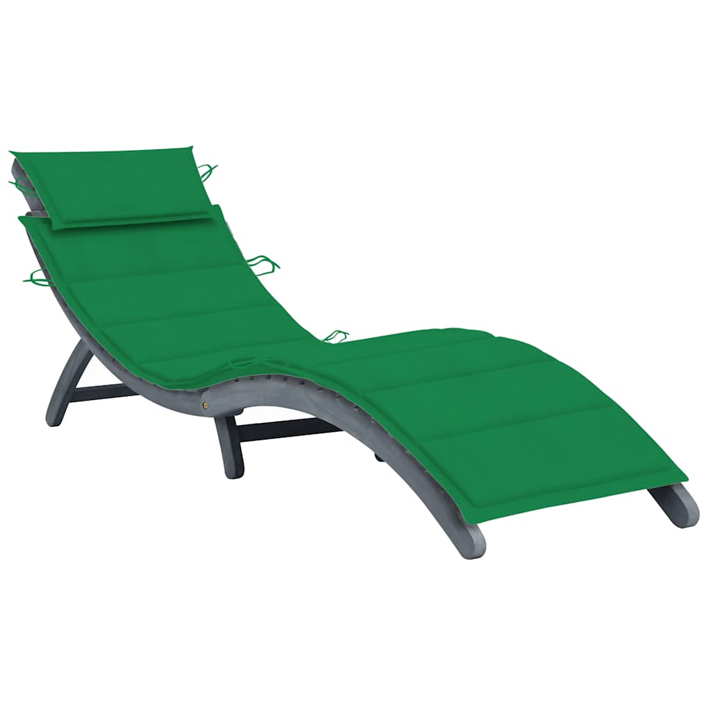 Ligbed met kussen massief acaciahout grijs is nu te koop bij PeponiXL, paradijselijk wonen!
