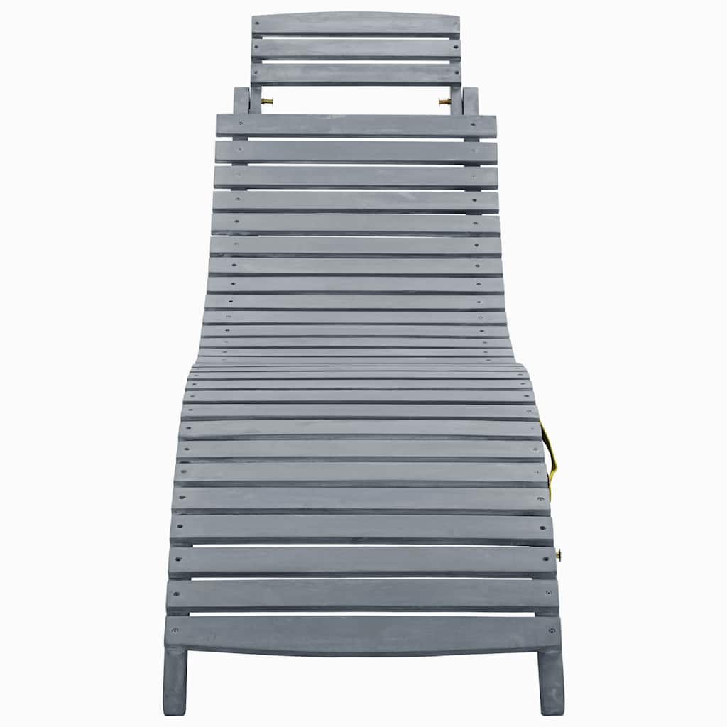 Ligbed met kussen massief acaciahout grijs is nu te koop bij PeponiXL, paradijselijk wonen!