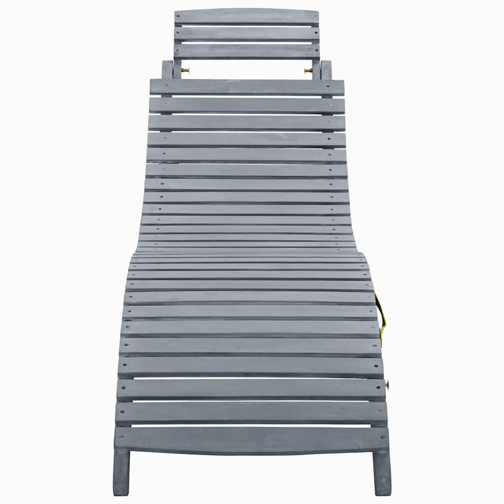 Ligbed met kussen massief acaciahout grijs is nu te koop bij PeponiXL, paradijselijk wonen!