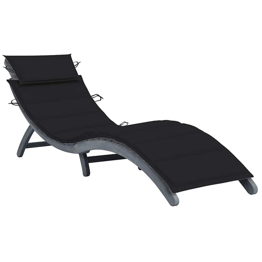 Ligbed met kussen massief acaciahout grijs is nu te koop bij PeponiXL, paradijselijk wonen!
