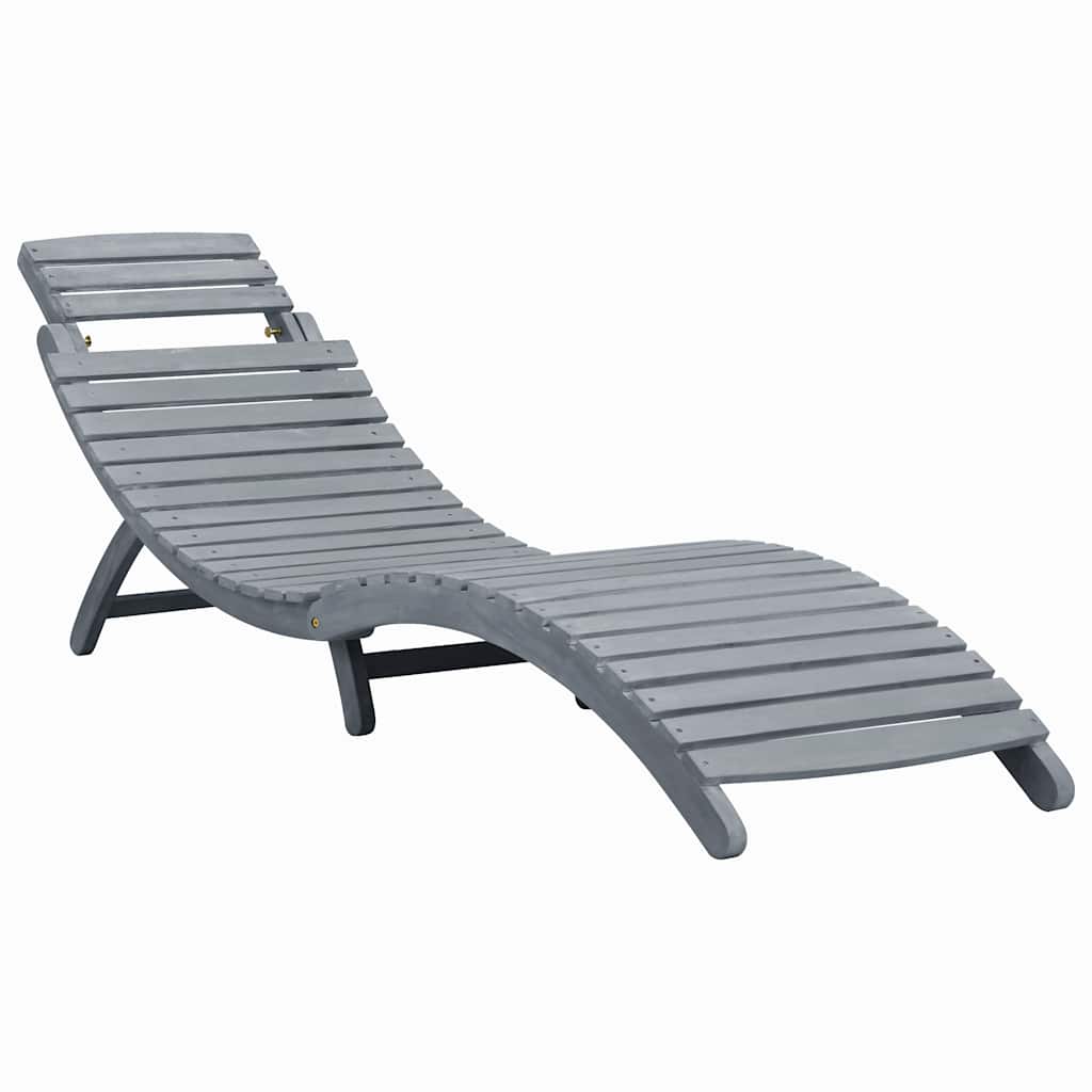 Ligbed met kussen massief acaciahout grijs is nu te koop bij PeponiXL, paradijselijk wonen!