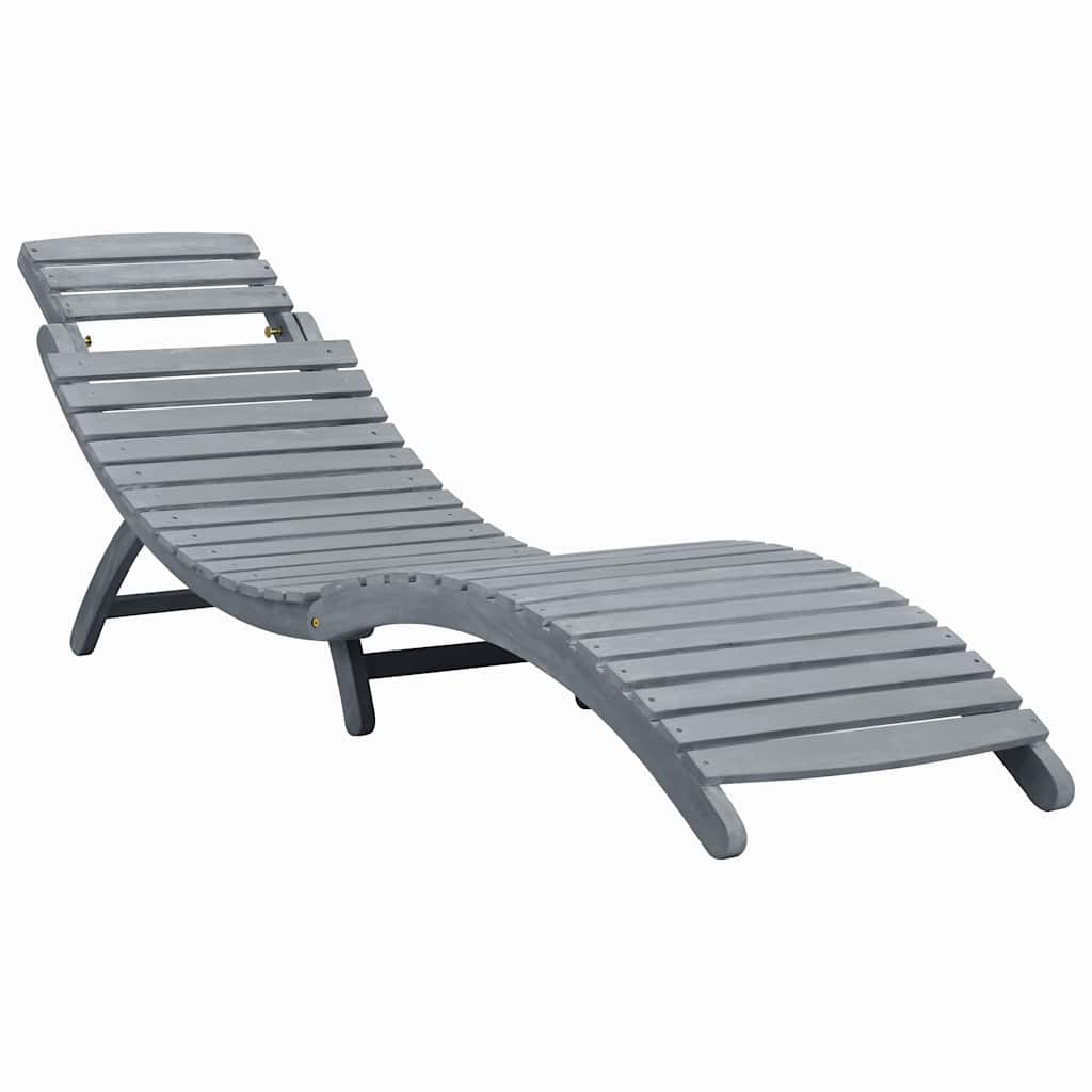 Ligbed met kussen massief acaciahout grijs is nu te koop bij PeponiXL, paradijselijk wonen!