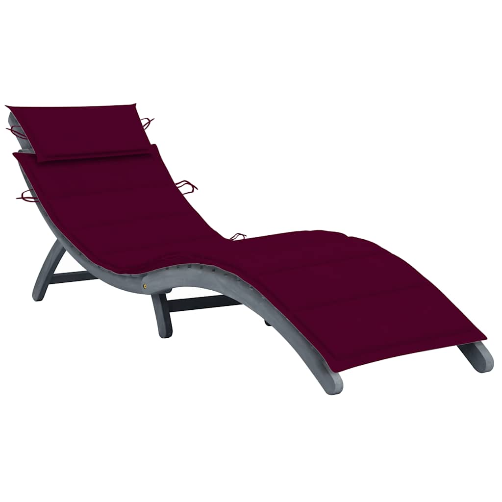 Ligbed met kussen massief acaciahout grijs is nu te koop bij PeponiXL, paradijselijk wonen!
