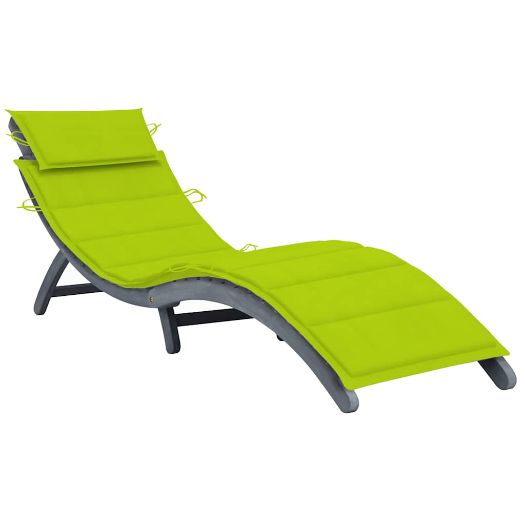 Ligbed met kussen massief acaciahout grijs is nu te koop bij PeponiXL, paradijselijk wonen!