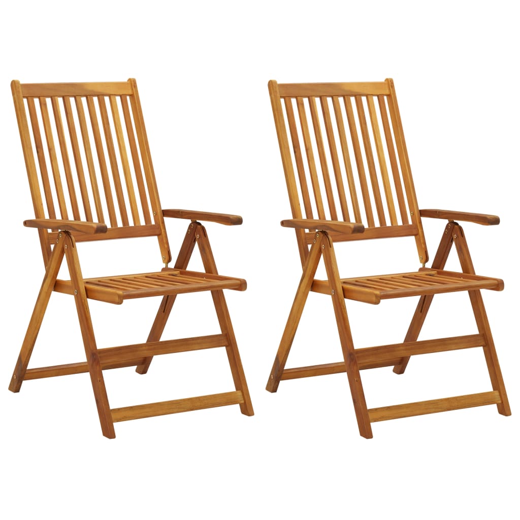 Tuinstoelen 2 st verstelbaar met kussens massief acaciahout is nu te koop bij PeponiXL, paradijselijk wonen!