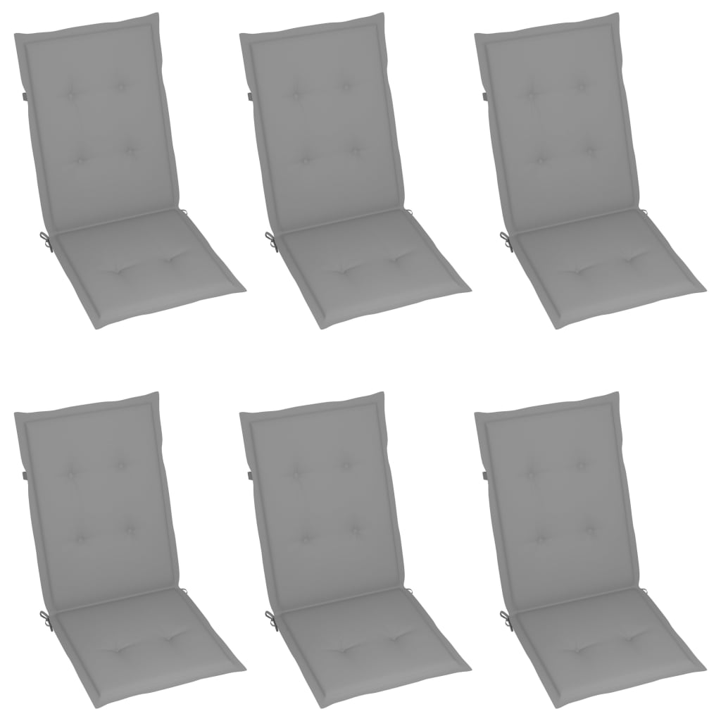 Tuinstoelen 6 st inklapbaar met kussens massief acaciahout is nu te koop bij PeponiXL, paradijselijk wonen!