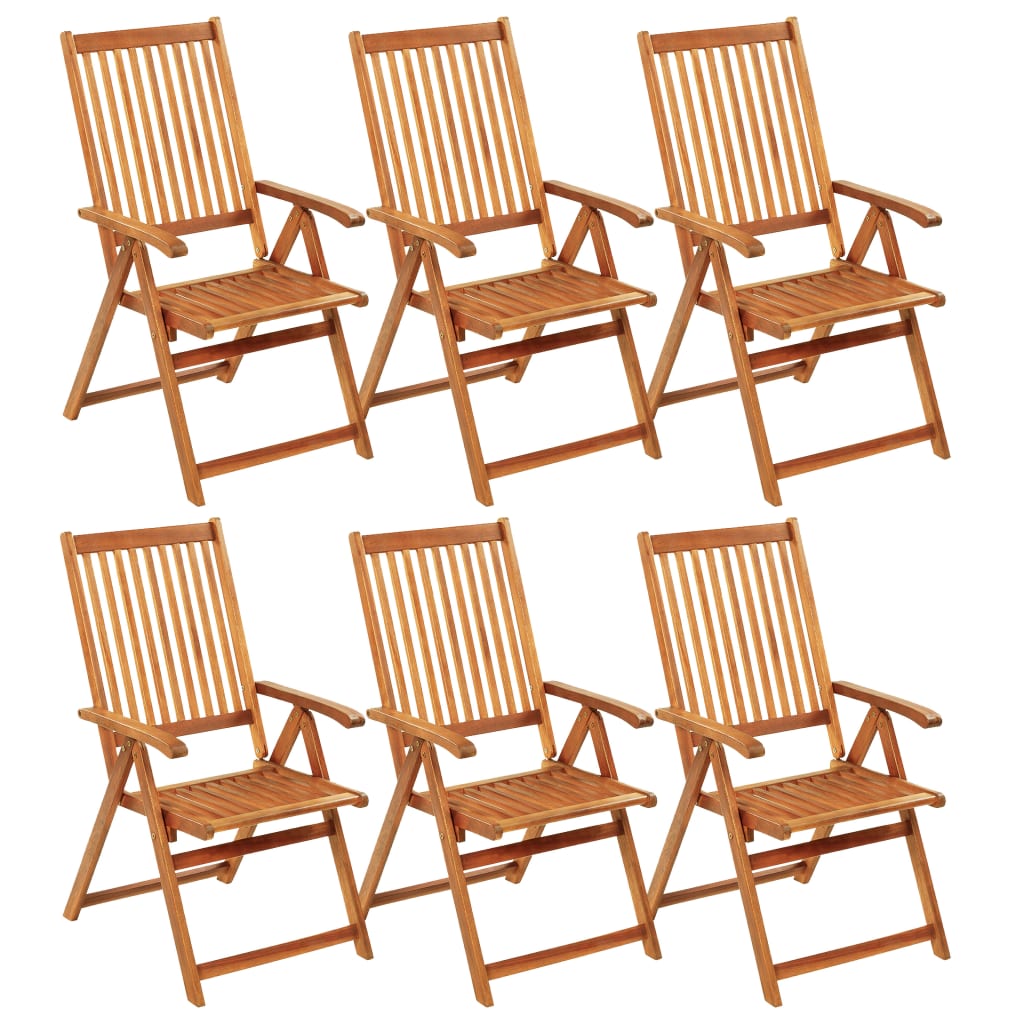 Tuinstoelen 6 st inklapbaar met kussens massief acaciahout is nu te koop bij PeponiXL, paradijselijk wonen!
