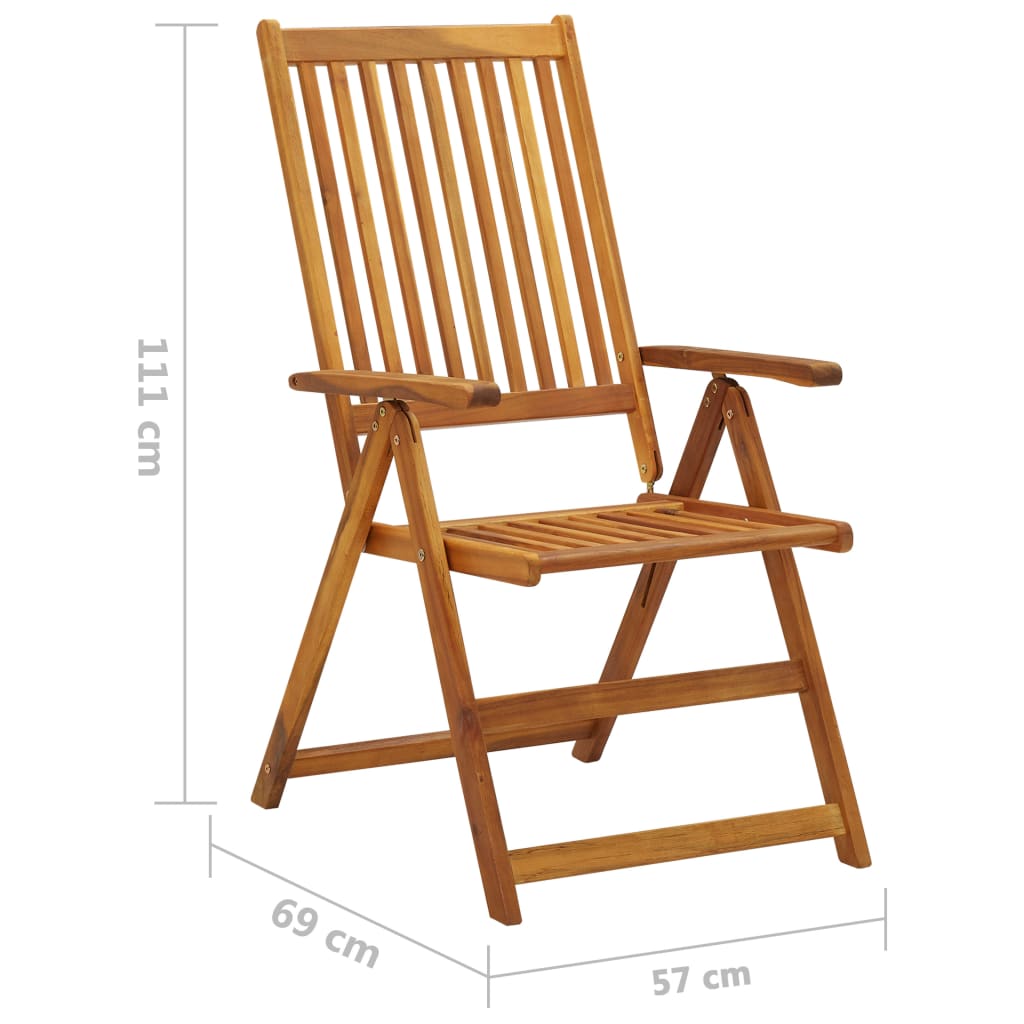 Tuinstoelen 6 st inklapbaar met kussens massief acaciahout is nu te koop bij PeponiXL, paradijselijk wonen!