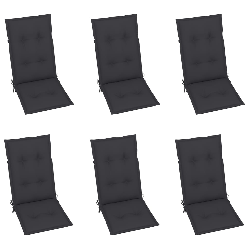 Tuinstoelen 6 st inklapbaar met kussens massief acaciahout is nu te koop bij PeponiXL, paradijselijk wonen!