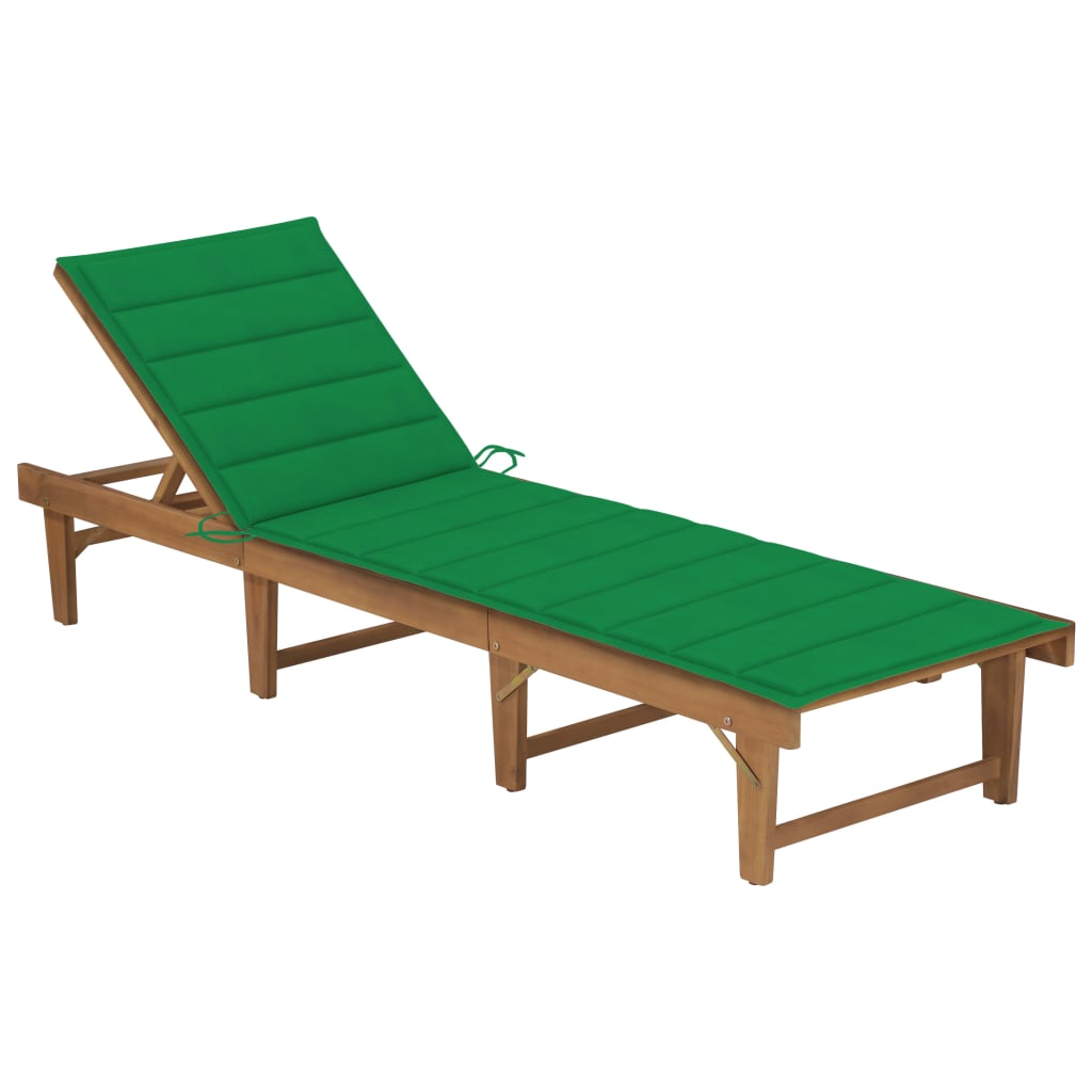 Ligbed inklapbaar met kussen massief acaciahout is nu te koop bij PeponiXL, paradijselijk wonen!
