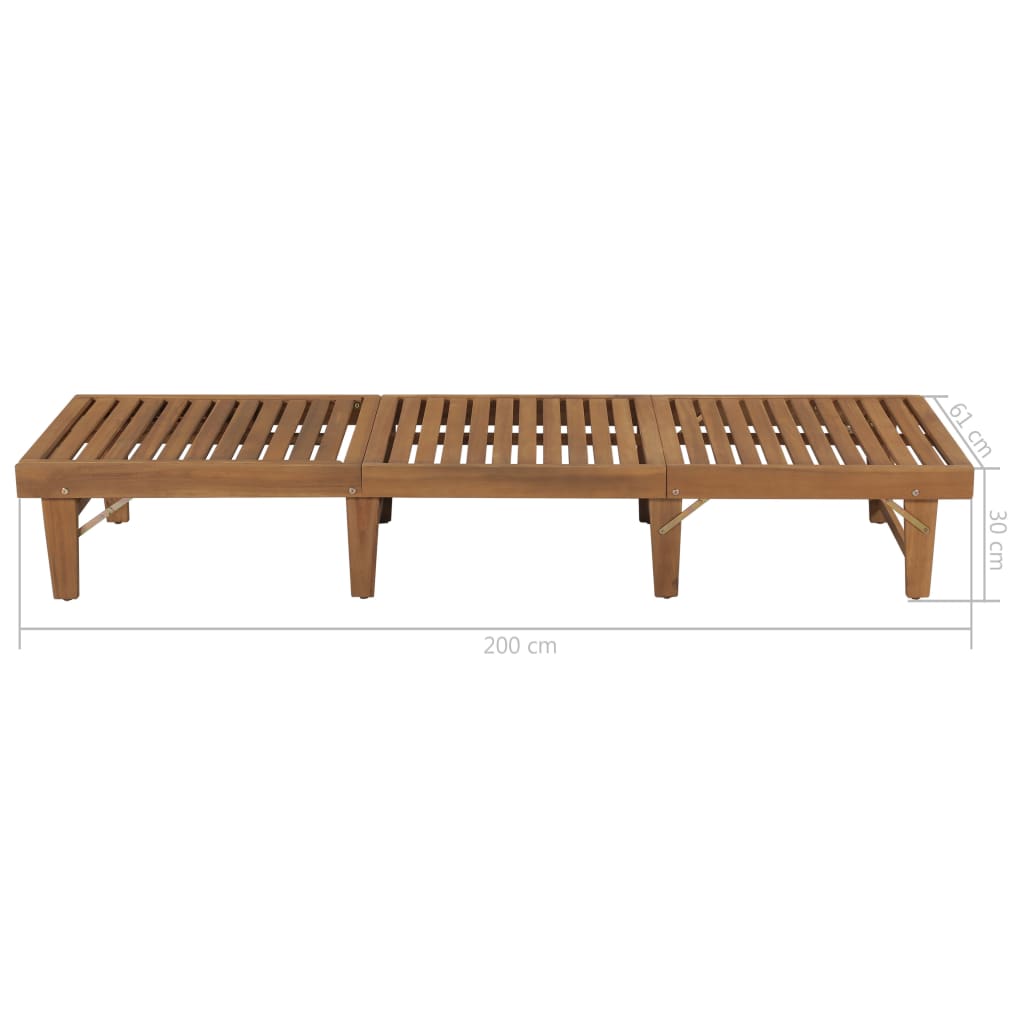 Ligbed inklapbaar met kussen massief acaciahout is nu te koop bij PeponiXL, paradijselijk wonen!