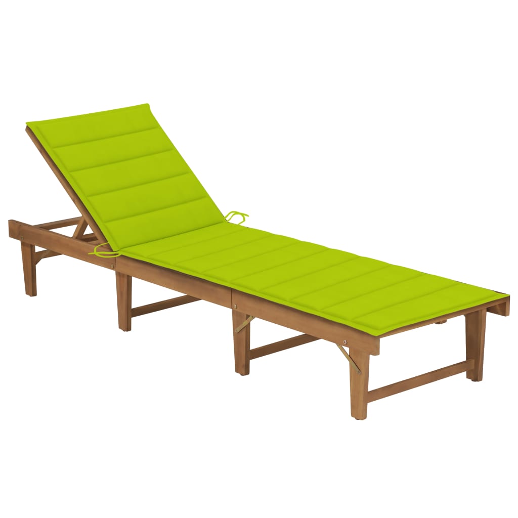 Ligbed inklapbaar met kussen massief acaciahout is nu te koop bij PeponiXL, paradijselijk wonen!