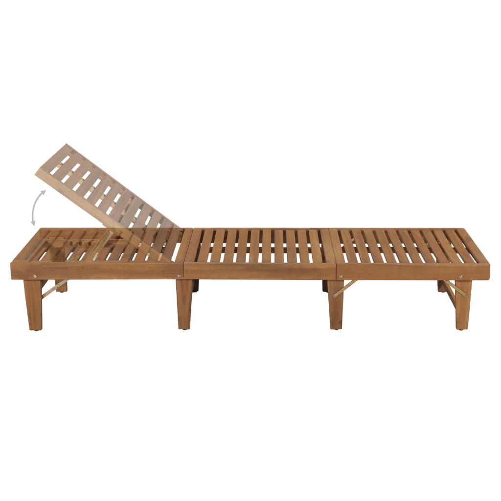 Ligbed inklapbaar met kussen massief acaciahout is nu te koop bij PeponiXL, paradijselijk wonen!