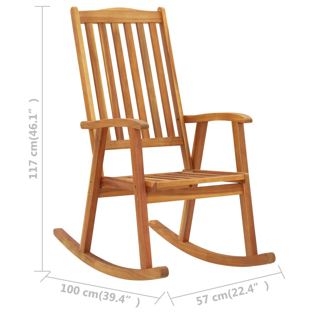 Schommelstoel met kussens massief acaciahout is nu te koop bij PeponiXL, paradijselijk wonen!