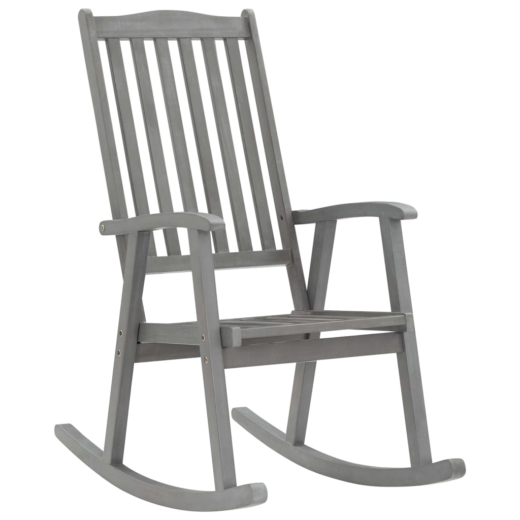 Schommelstoel met kussens massief acaciahout grijs is nu te koop bij PeponiXL, paradijselijk wonen!