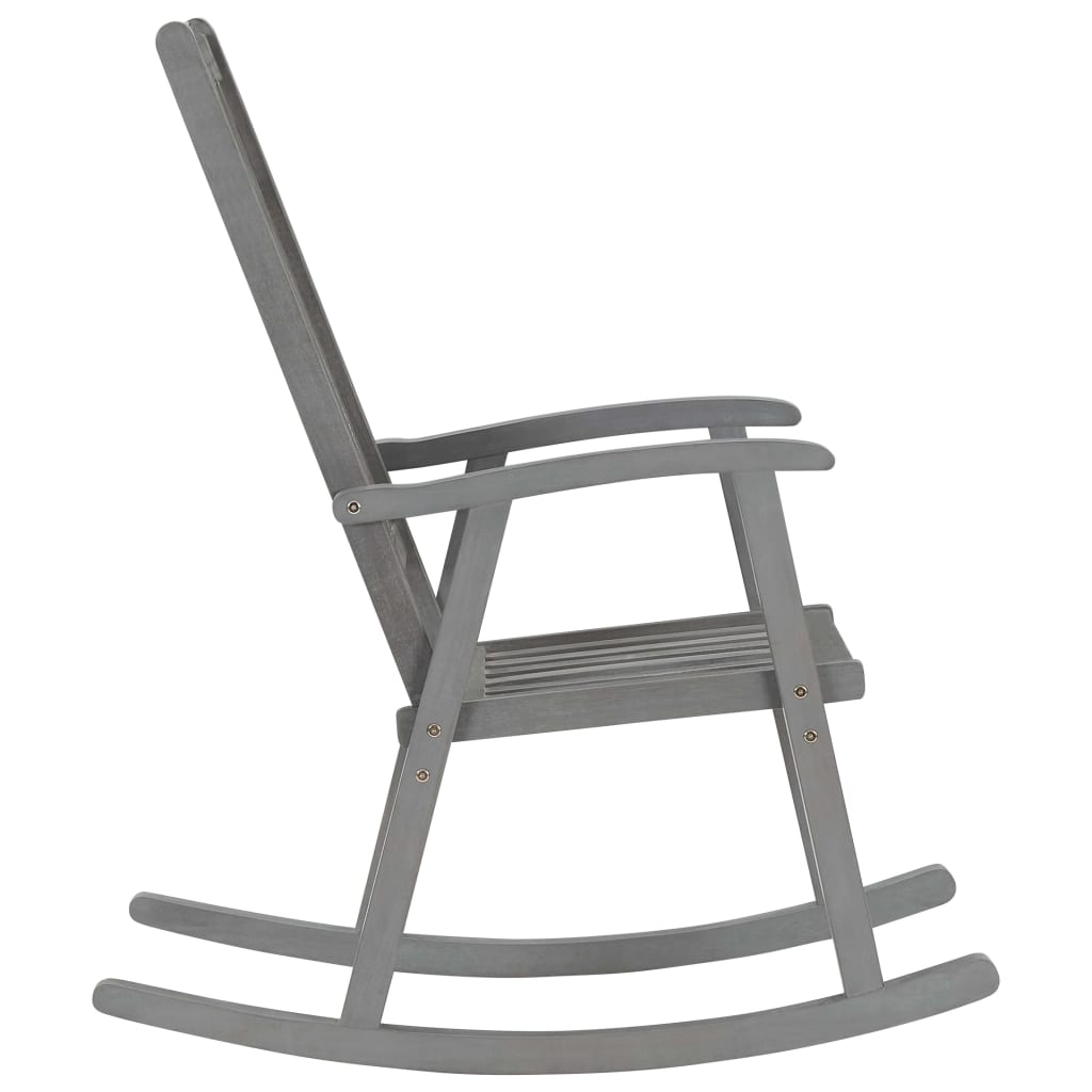 Schommelstoel met kussens massief acaciahout grijs is nu te koop bij PeponiXL, paradijselijk wonen!