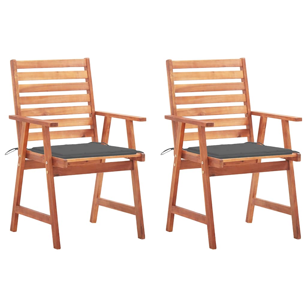 Tuinstoelen 2 st met kussens massief acaciahout is nu te koop bij PeponiXL, paradijselijk wonen!