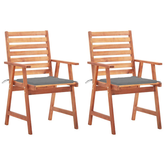 Tuinstoelen 2 st met kussens massief acaciahout is nu te koop bij PeponiXL, paradijselijk wonen!