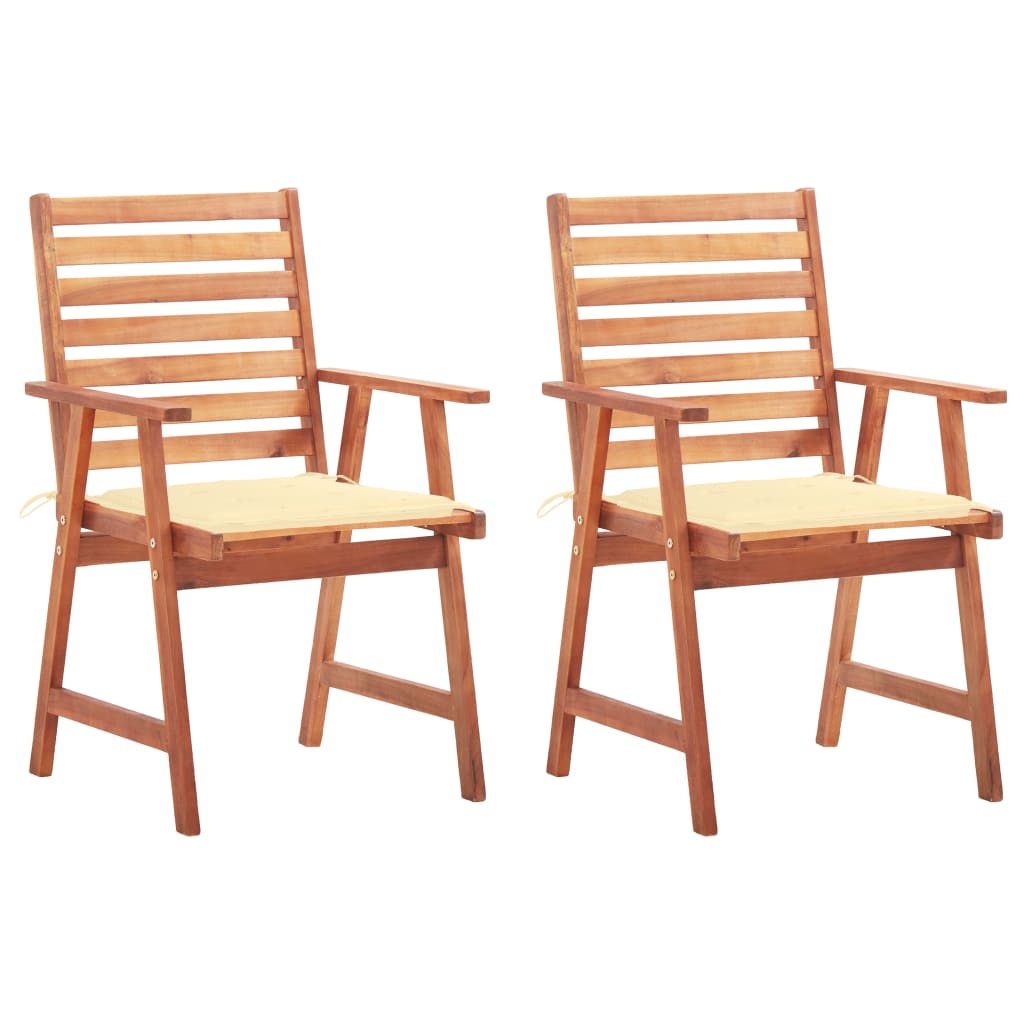 Tuinstoelen 2 st met kussens massief acaciahout is nu te koop bij PeponiXL, paradijselijk wonen!