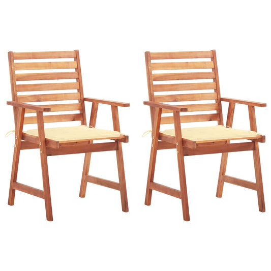 Tuinstoelen 2 st met kussens massief acaciahout is nu te koop bij PeponiXL, paradijselijk wonen!