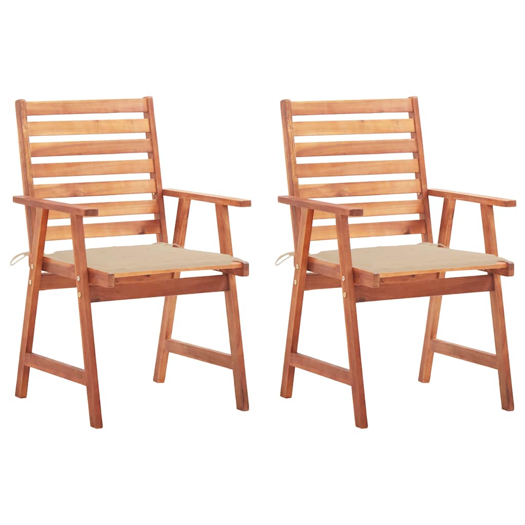 Tuinstoelen 2 st met kussens massief acaciahout is nu te koop bij PeponiXL, paradijselijk wonen!