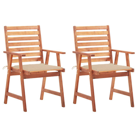 Tuinstoelen 2 st met kussens massief acaciahout is nu te koop bij PeponiXL, paradijselijk wonen!