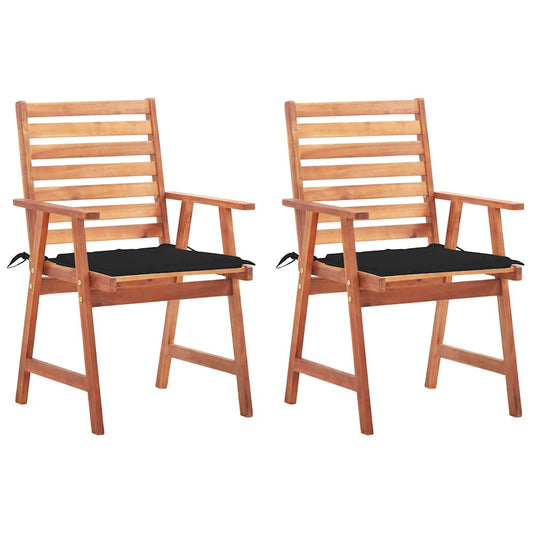 Tuinstoelen 2 st met kussens massief acaciahout is nu te koop bij PeponiXL, paradijselijk wonen!