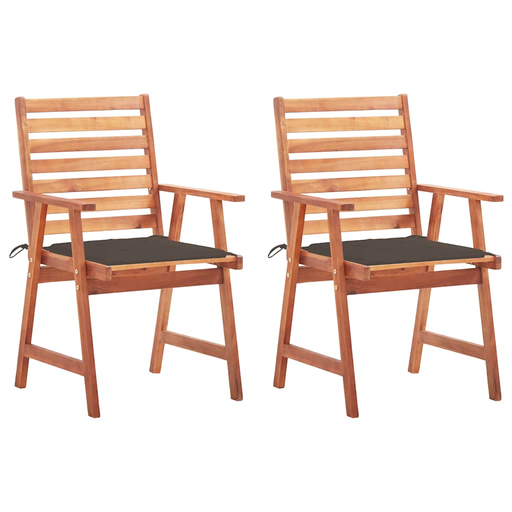 Tuinstoelen 2 st met kussens massief acaciahout is nu te koop bij PeponiXL, paradijselijk wonen!