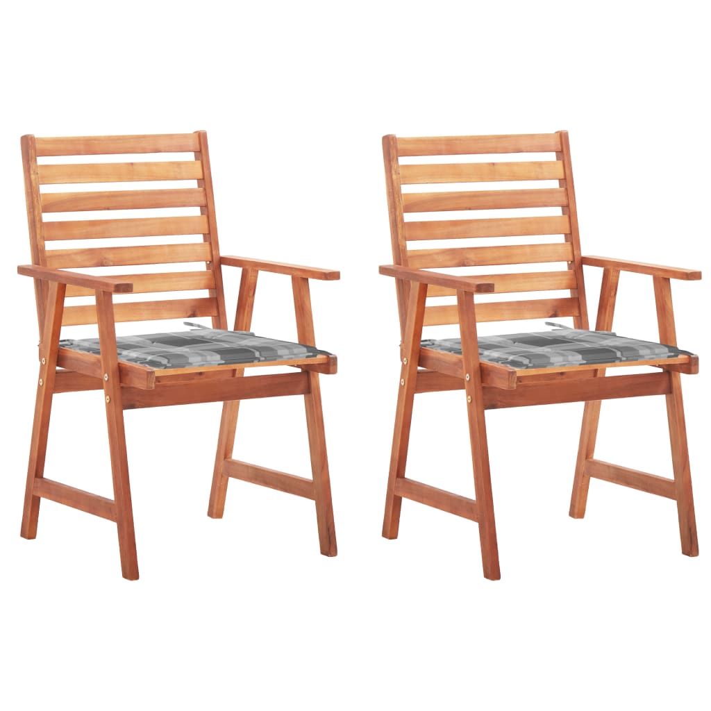 Tuinstoelen 2 st met kussens massief acaciahout is nu te koop bij PeponiXL, paradijselijk wonen!