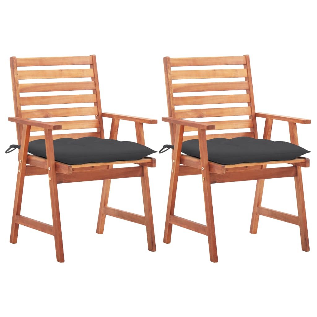 Tuinstoelen 2 st met kussens massief acaciahout is nu te koop bij PeponiXL, paradijselijk wonen!