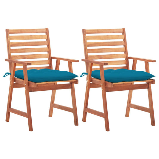 Tuinstoelen 2 st met kussens massief acaciahout is nu te koop bij PeponiXL, paradijselijk wonen!