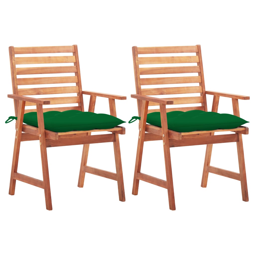 Tuinstoelen 2 st met kussens massief acaciahout is nu te koop bij PeponiXL, paradijselijk wonen!