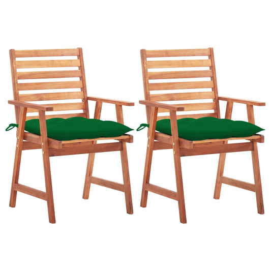 Tuinstoelen 2 st met kussens massief acaciahout is nu te koop bij PeponiXL, paradijselijk wonen!