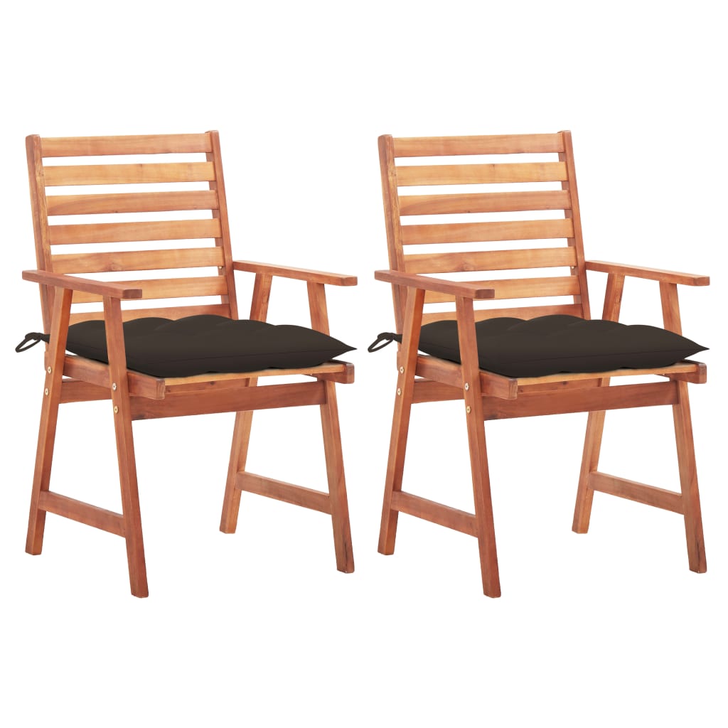Tuinstoelen 2 st met kussens massief acaciahout is nu te koop bij PeponiXL, paradijselijk wonen!