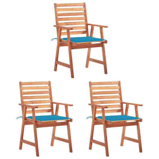 Tuinstoelen 3 st met kussens massief acaciahout is nu te koop bij PeponiXL, paradijselijk wonen!