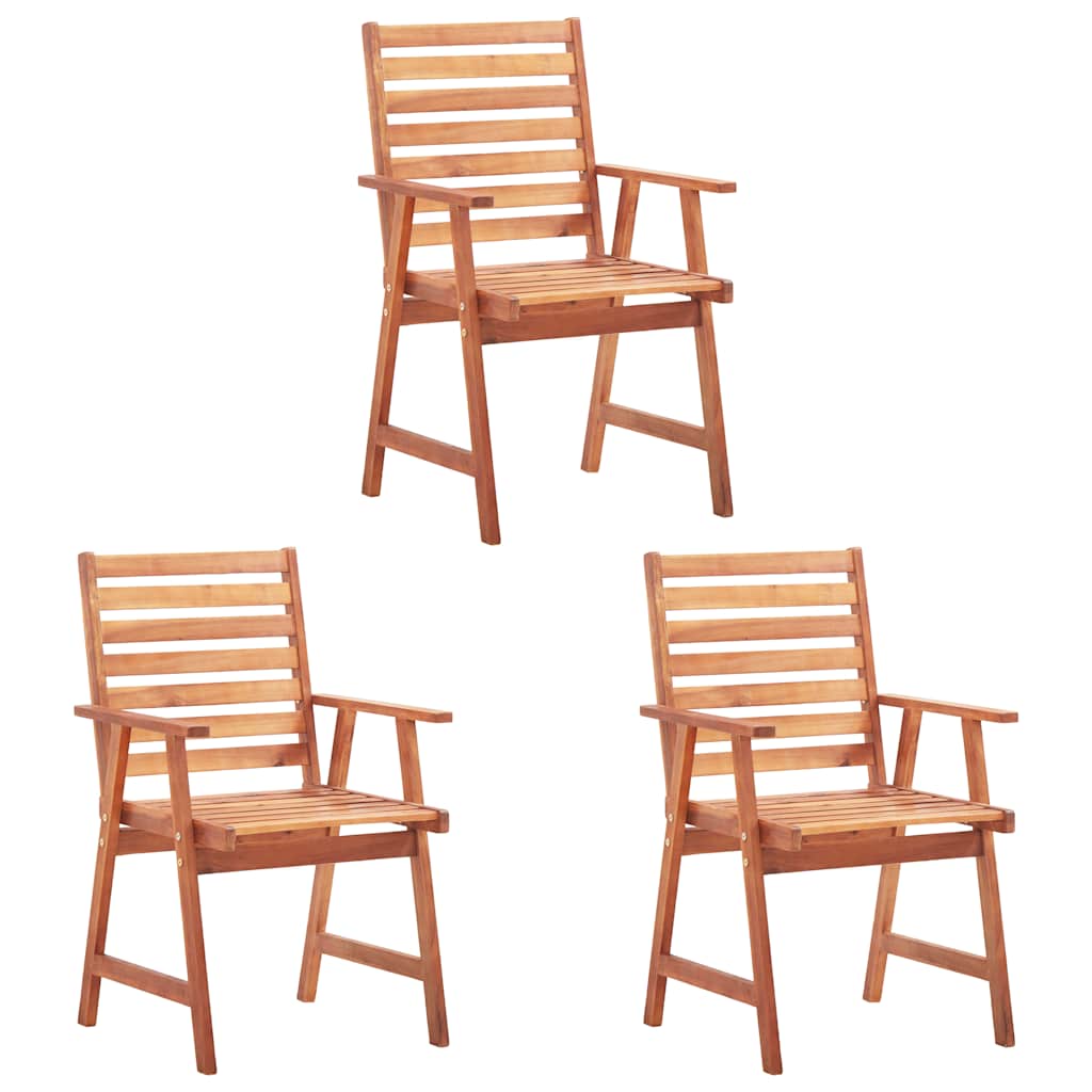 Tuinstoelen 3 st met kussens massief acaciahout is nu te koop bij PeponiXL, paradijselijk wonen!