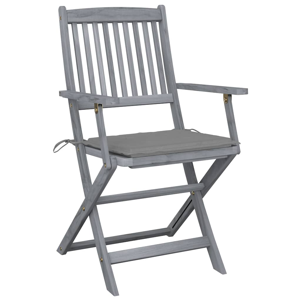 Tuinstoelen 2 st inklapbaar met kussens massief acaciahout is nu te koop bij PeponiXL, paradijselijk wonen!