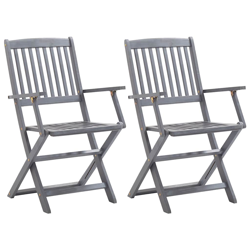 Tuinstoelen 2 st inklapbaar met kussens massief acaciahout is nu te koop bij PeponiXL, paradijselijk wonen!