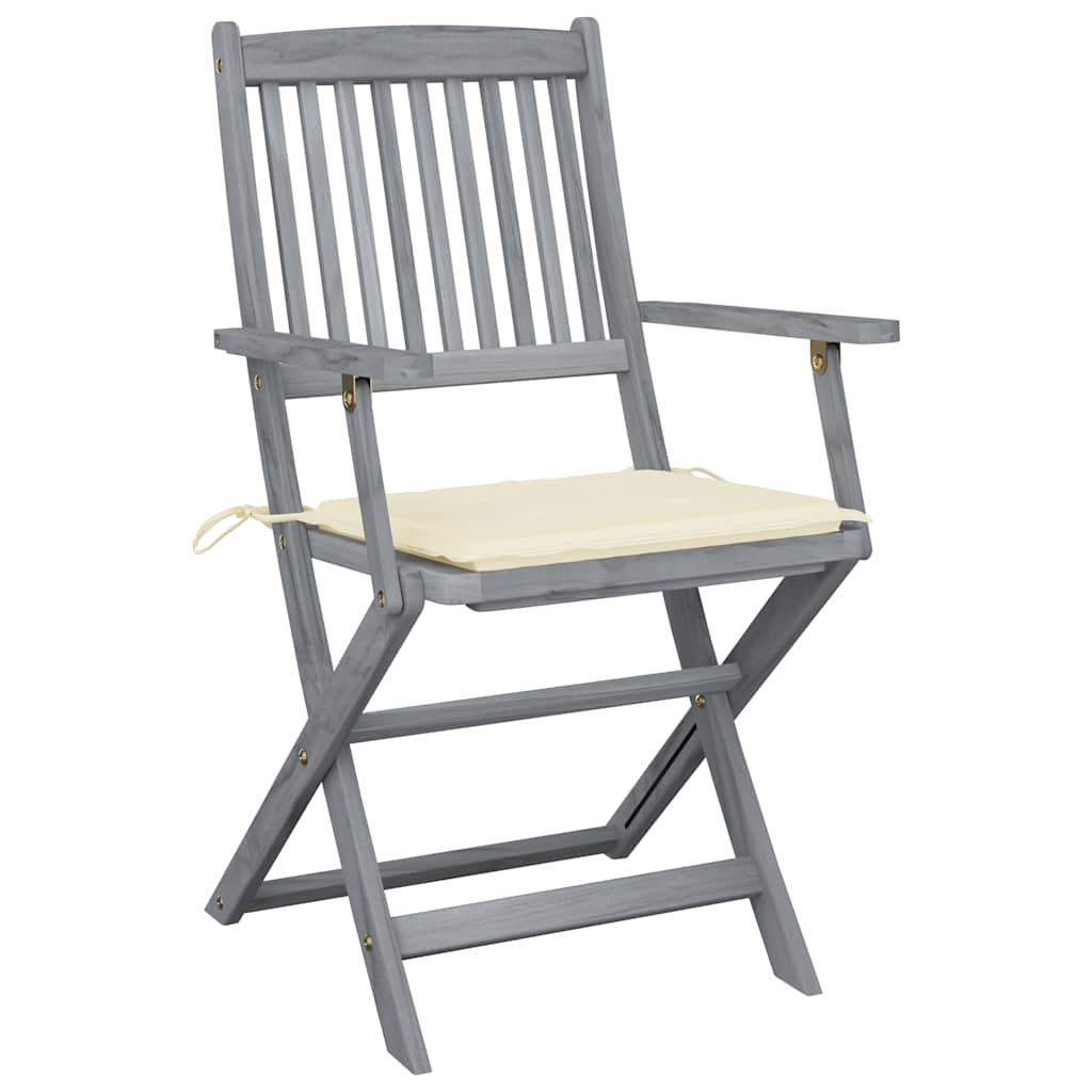 Tuinstoelen 2 st inklapbaar met kussens massief acaciahout is nu te koop bij PeponiXL, paradijselijk wonen!