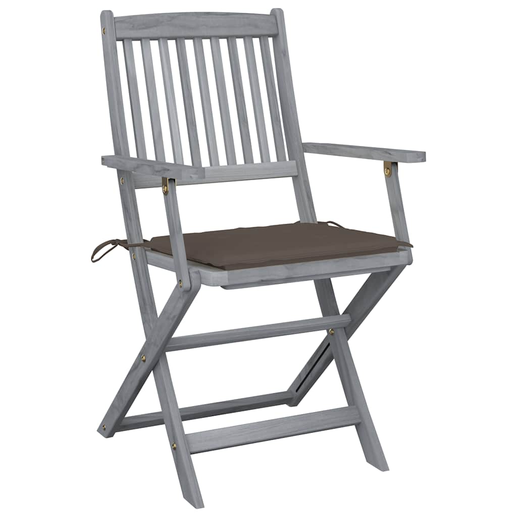 Tuinstoelen 2 st inklapbaar met kussens massief acaciahout is nu te koop bij PeponiXL, paradijselijk wonen!